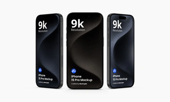 iphone 15 pro mockup black titanium