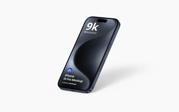 iphone 15 pro mockup blue titanium