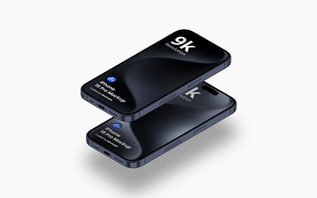 iphone 15 pro mockup blue titanium