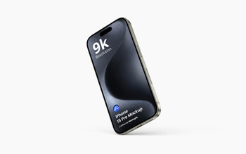 iphone 15 pro mockup natural titanium